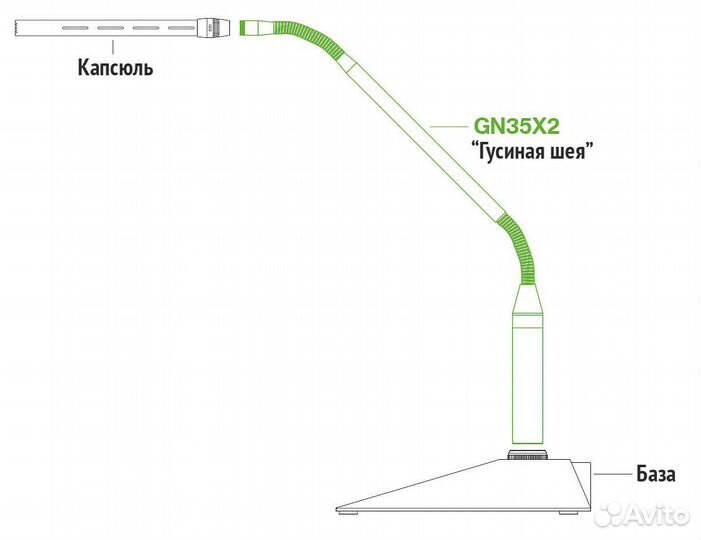 Гибкая Гусиная Шея Lewitt GN35X2