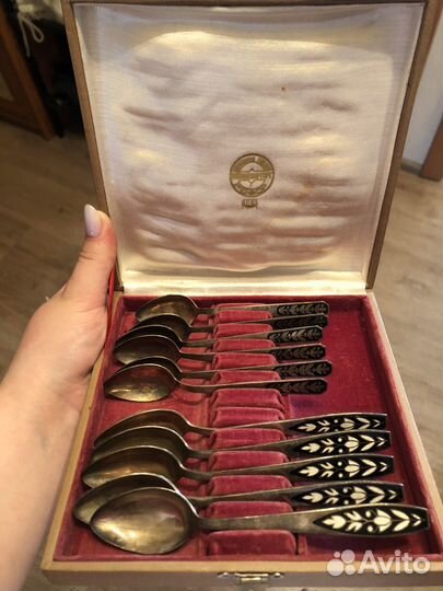 Набор чайных ложек СССР с эмалью