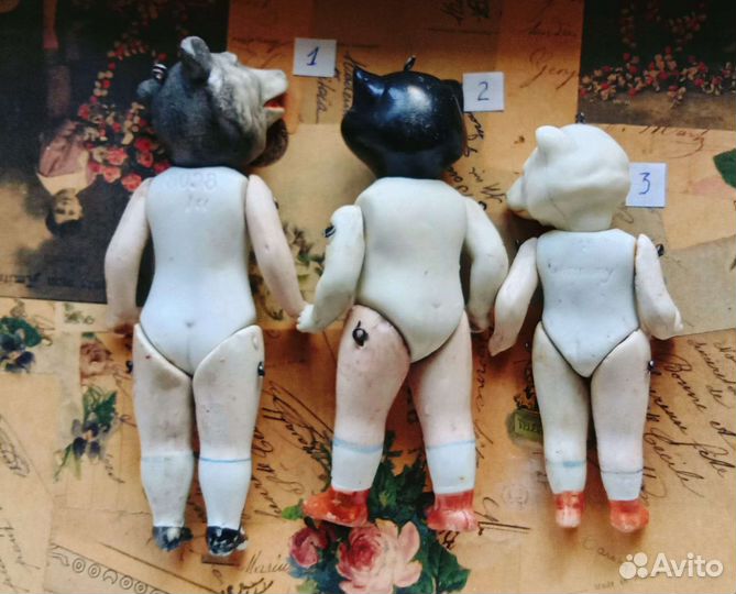 Антикварные куколки зверята