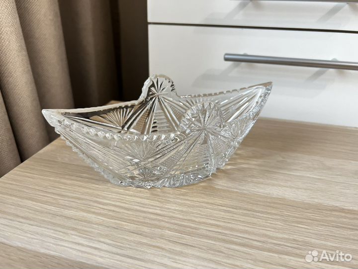 Хрустальный салатник Ладья (Лодочка)