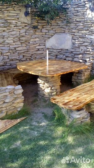 Деревянные столы лавочки скамейки стулья