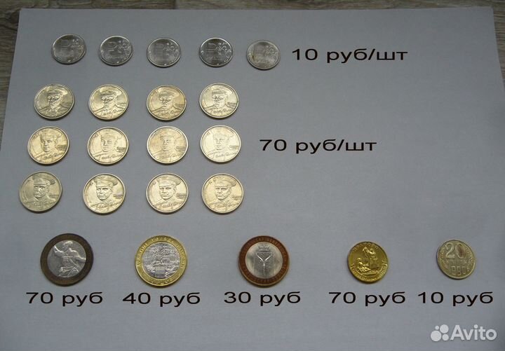 Набор различных юбилейных монет России