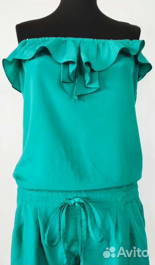 Бирюзовый лёгкий Комбинезон комбез шорты 46-48