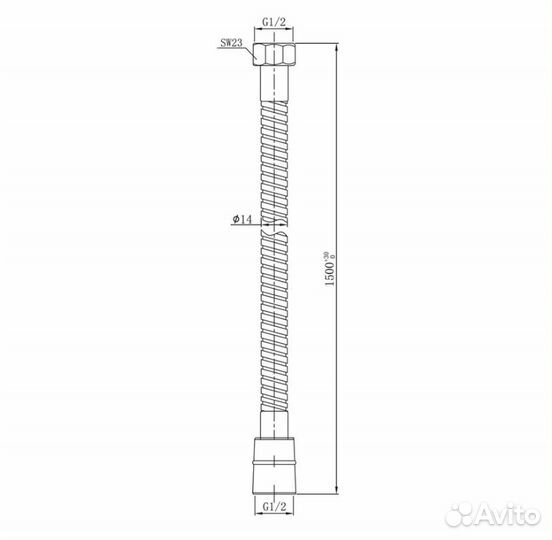 Шланг для душа из нержавеющей стали RPB-30 reiber