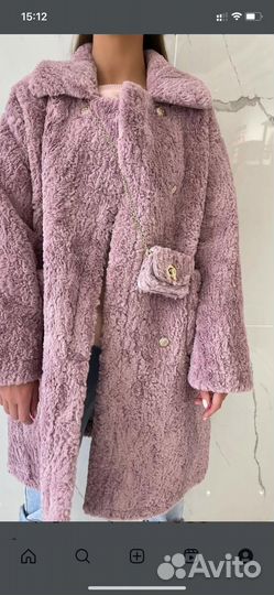 Шубка тедди, оверсайз