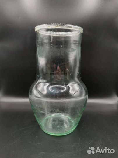 Кувшин Кринка для молока Зелёное стекло СССР