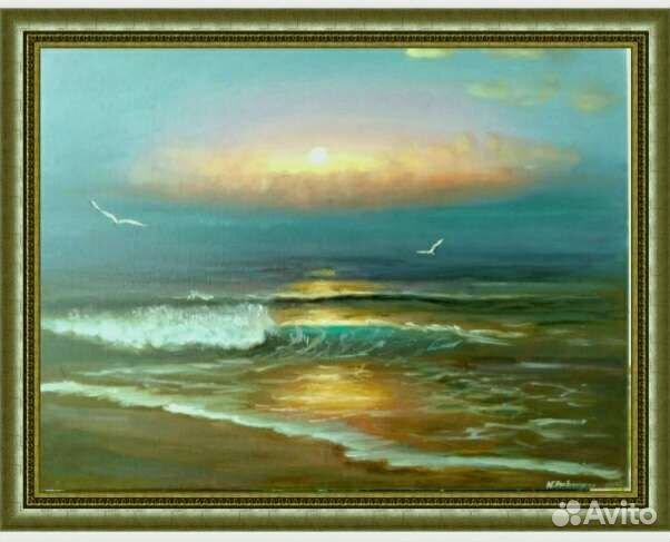 Картина с волной, масло,холст, 4050см