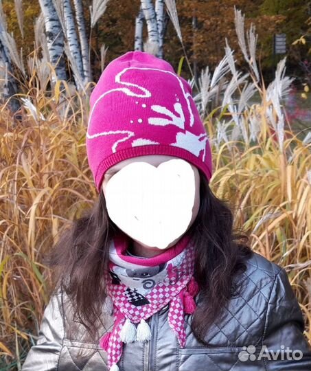 Шапка Reima осень на трикотажной подкладке, фуксия