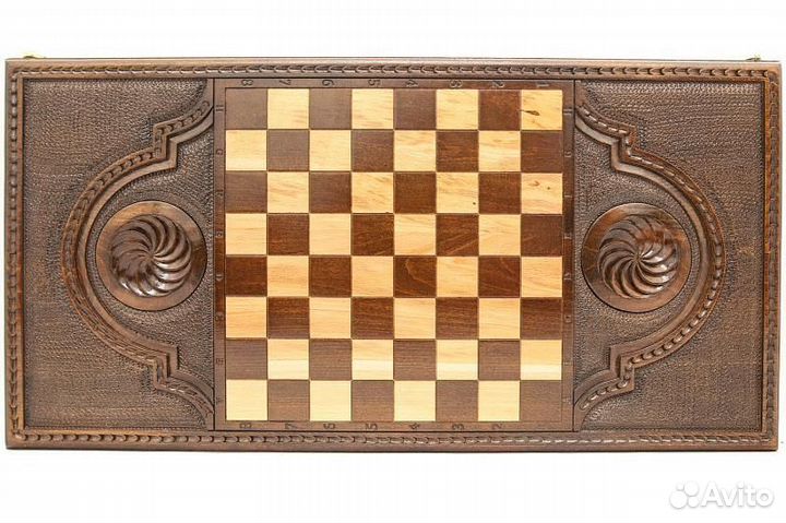 Нарды и шашки резные Великая держава 61 х 61 см бук Армения 62550