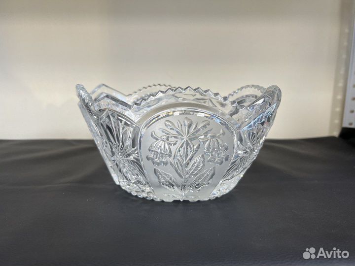 Салатник хрустальный Колокольчики 23,5 х 17,5 х 11