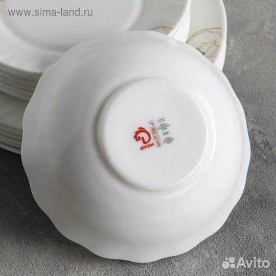 Сервиз столовый Доляна «Радужные маки», 18 предмет