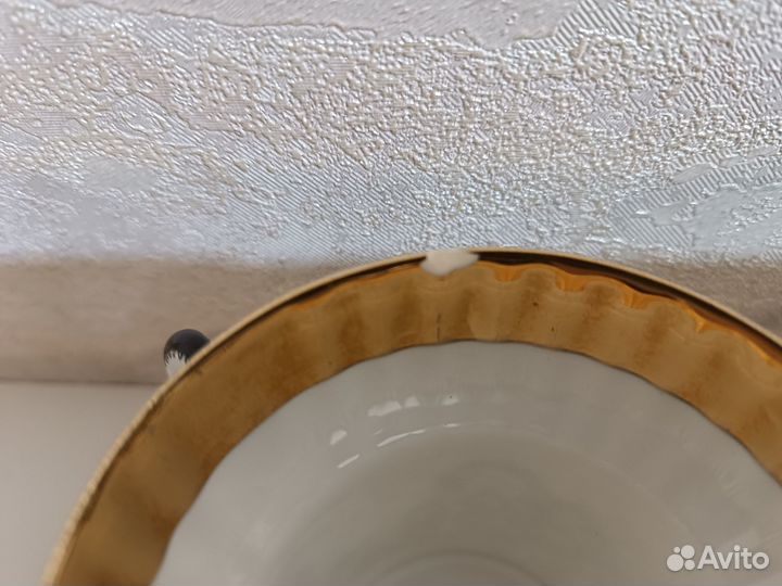 Кофейные чашки с блюдами Русское кружево лфз