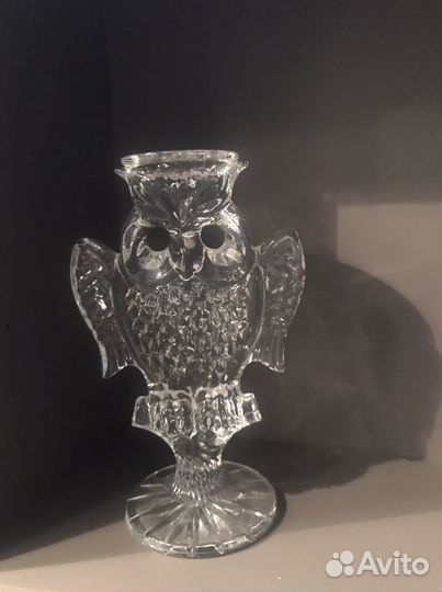 Хрустальный подсвечник Сова