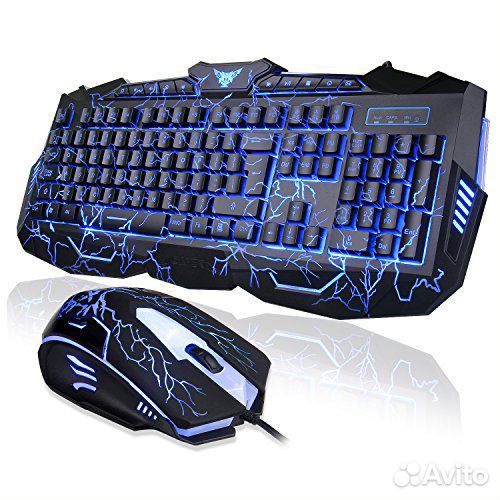 Новая клавиатура + мышь проводные С подсветкой