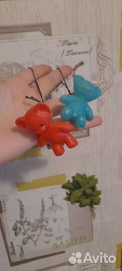 Редкие немецкие Елочные игрушки мишки гдр