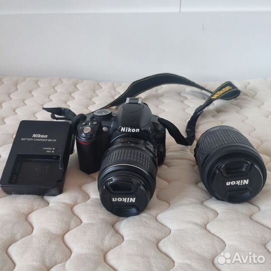 Зеркальный фотоаппарат Nikon d3100 с 2 обьективами