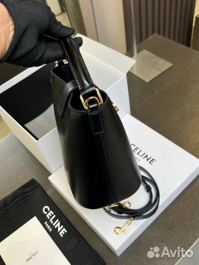 Сумка с ручкой Celine натуральная кожа чёрная