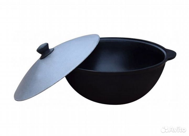 Казан чугунный узбекский с крышкой 16 л