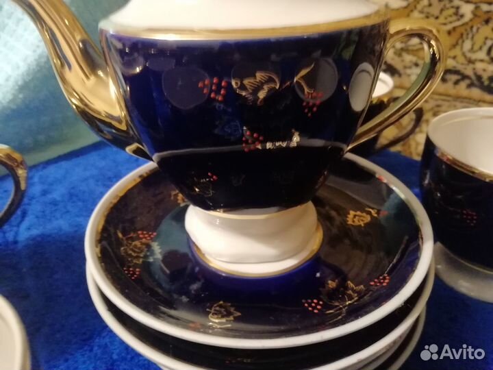 Новый чайный сервиз кобальт