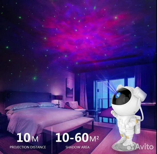 Ночник проектор космонавт новый