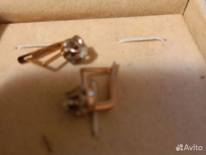 Серги с бриллиантом СССР
