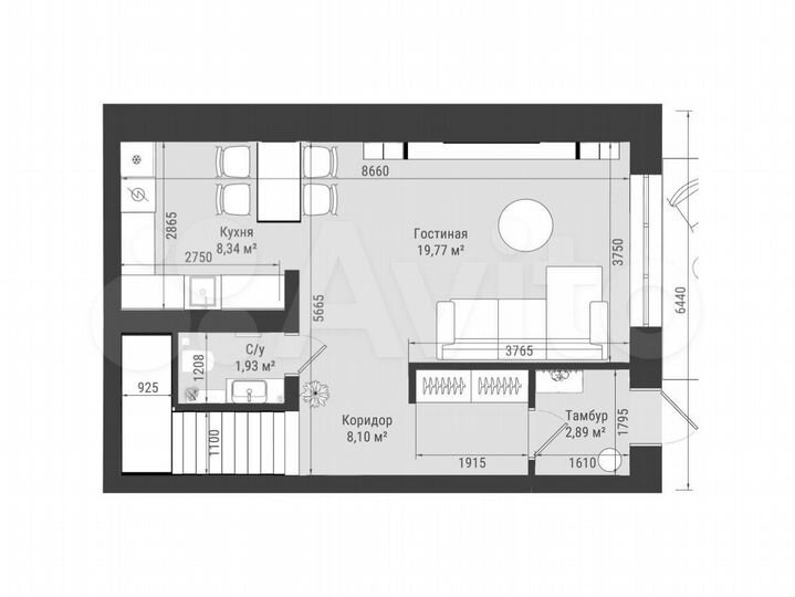 2-к. квартира, 90 м², 1/2 эт.