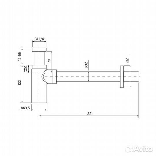 Сифон для раковины Iddis Optima Home optbr00i84 бронза