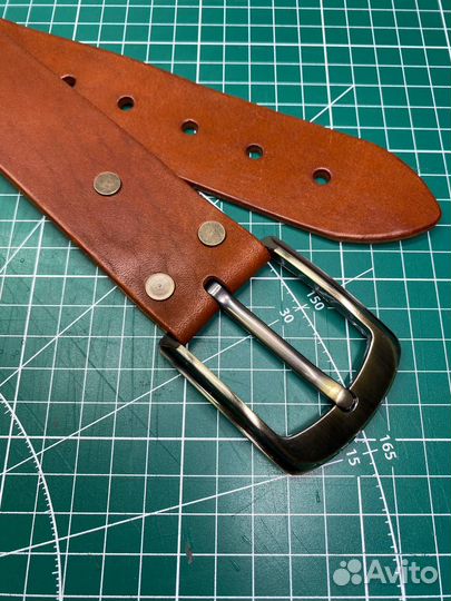 Ремень мужской из кожи буйвола ручной работы