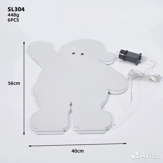 3д светильник дед мороз эффект бесконечности