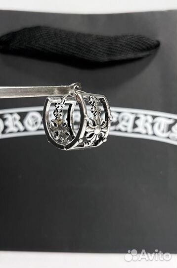 Серьги-колечки Chrome hearts