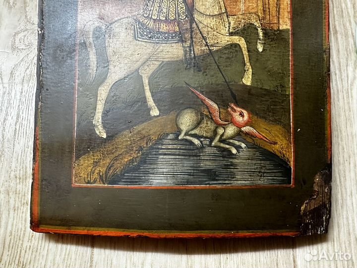 Икона Георгий победоносец старинная