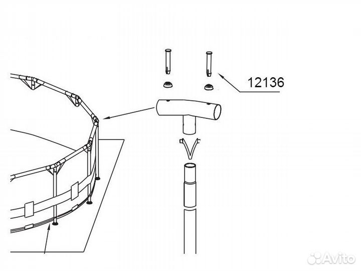 Штифт для бассейна Intex 70 мм 12136 (к-кт 5 шт)