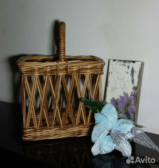 Корзинка-сумка из бумажной лозы
