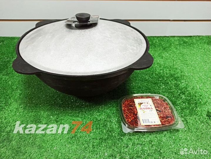 Казан чугунный 12л плоское дно