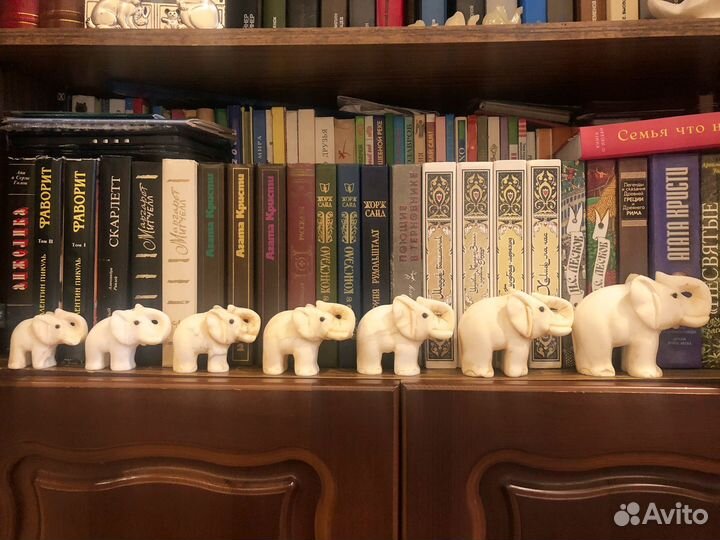 Слоны мраморные 7 шт