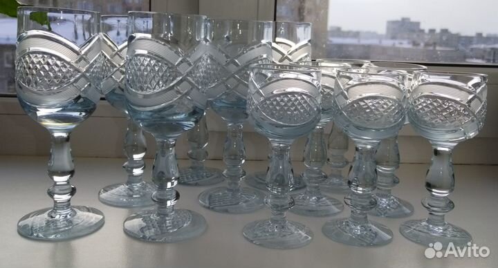 Набор фужеры.Цветной хрусталь