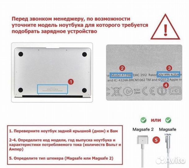 Блок питания (зарядка) на Macbook Magsafe 1 60W