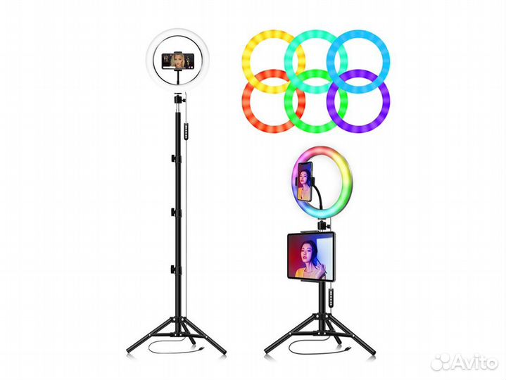 Кольцевые лампы RGB (разноцветные) 20/26/33/45 см