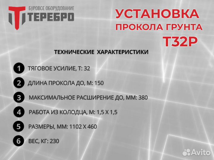 Установка прокола грунта Терeбрo Т32Р /гнб/гнп