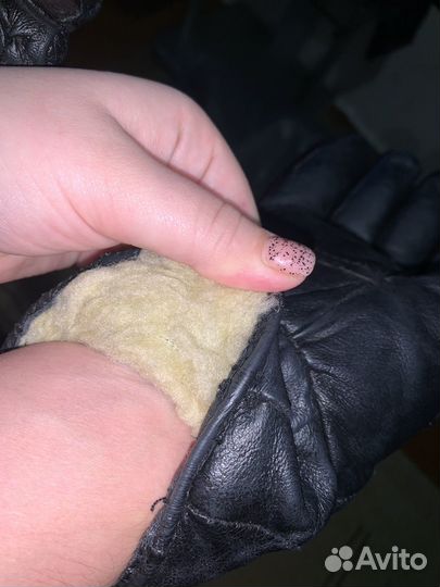 Мужские кожаные перчатки зимние новые