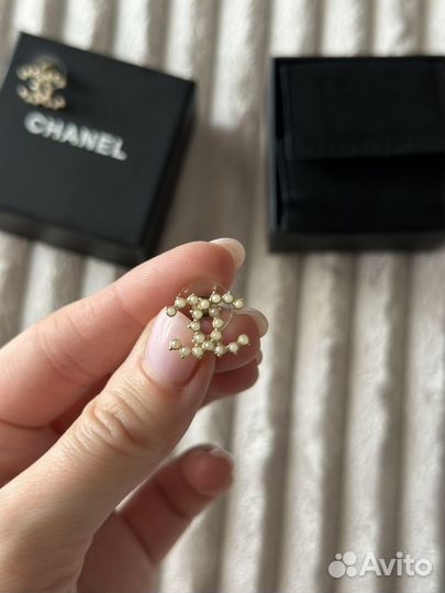 Серьги пусеты Chanel Оригинал