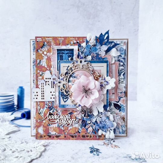 Открытка женская, для подруги, ручная работа