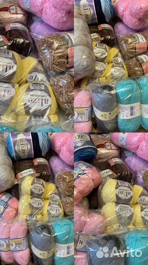 Пряжа BonBon розовая и голубая Новая