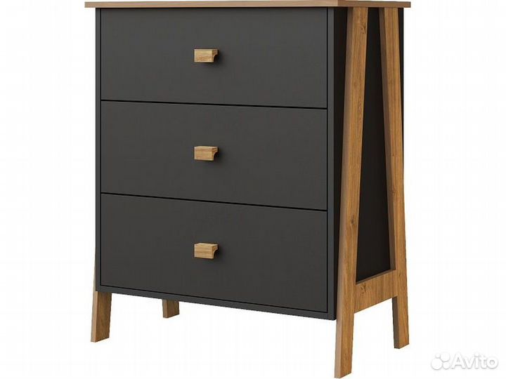 Комод «Скандинавия» Графит/Дуб Наварра