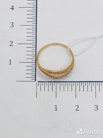 Золотое кольцо с фианитом 17,5р