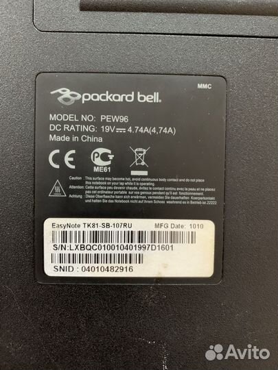 Ноутбук packard bell