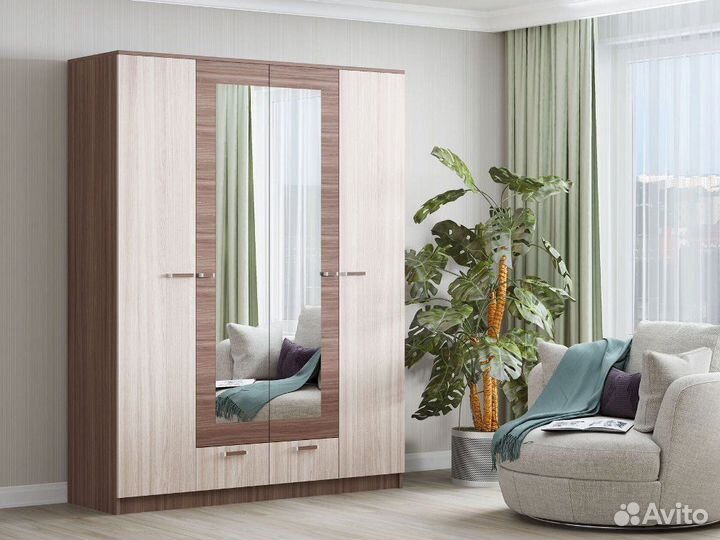 Шкаф распашной 1,6 метра Ясень шимо