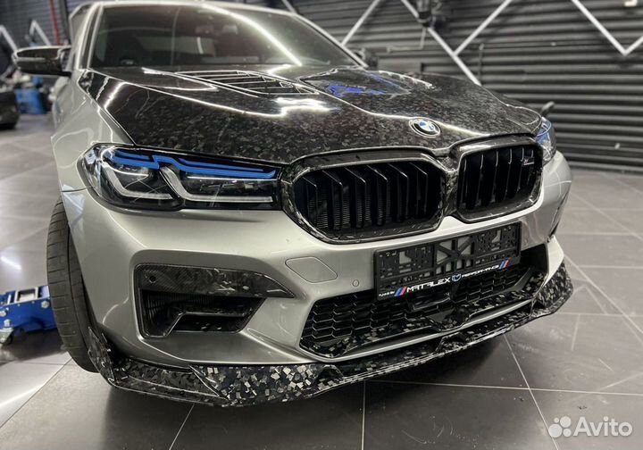 Сплиттер переднего бампера BMW M5 F90 рестайлинг