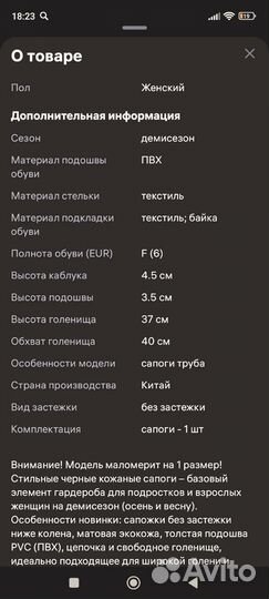 Сапоги женские демисезонные