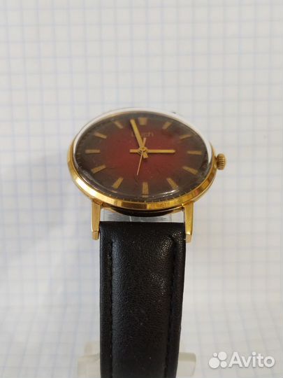 Часы Луч Де Люкс Ультра тонкий СССР Позолоченные